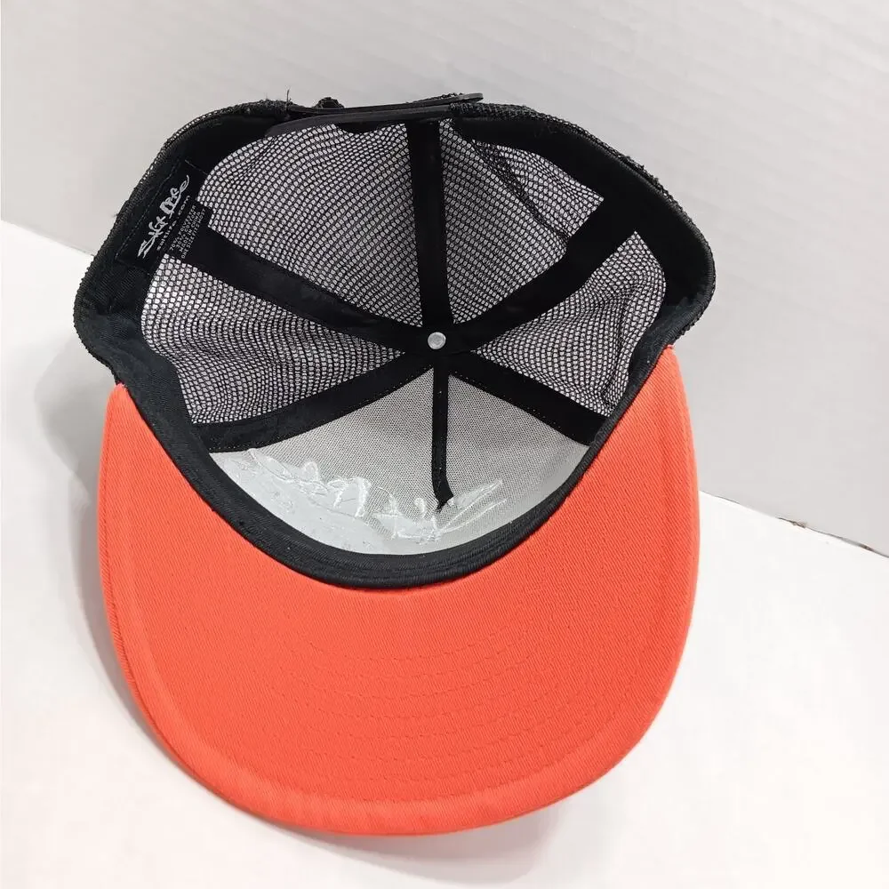 Salt Life Trucker Hat Mens OSFM Orange Shark Graphic‎ Snapback Mesh Flat Bill 03
